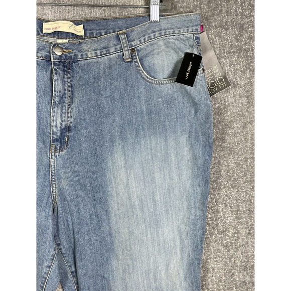 Venezia Rigid‎ Easy Fit Jeans Womens Size 24 Tall Blue Denim Distressed Pockets - Picture 7 of 16